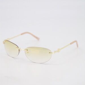 LE SPECS – Y2K SLIM RIMLESS ‘SLINKY’ SUNGLASSES /GOLD